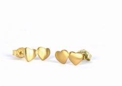 Double mini Heart studs from BeChristensen in golplated silver